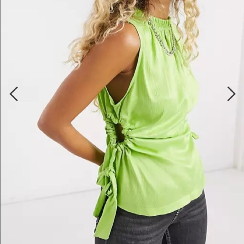 Topshop lime green tank/blouse